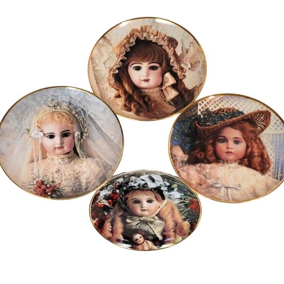 Limited Edition Collection of 4 Hanau Doll Museum Plates Franklin Mint - Picture 1 of 11